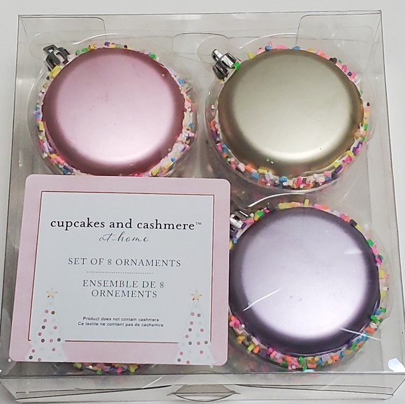 Cupcakes and Cashmere Macaroon Cookie Christmas Tree Ornaments Set of 8 - Picture 5 of 6
